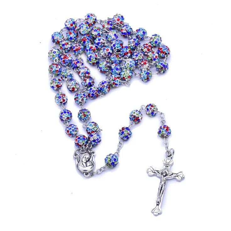 Wholesale High-grade Church Colored Clay Rosary Beads Cross Rosary Necklace, Silver color
Wholesale High-grade Church Colored Clay Rosary Beads Cross Rosary Necklace, Silver color