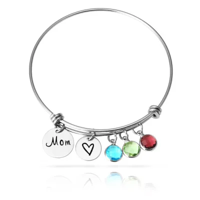 Fashion Stainless Steel Heart Bracelets 12 Birthstone Initial Charm Bracelet for Mom
Fashion Stainless Steel Heart Bracelets 12 Birthstone Initial Charm Bracelet for Mom