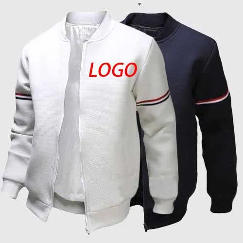 

2021 Wholesale Oem Winter Fashion Custom Blank Zip Up Plus Size Windbreaker White And Black Bomber Jackets For Men