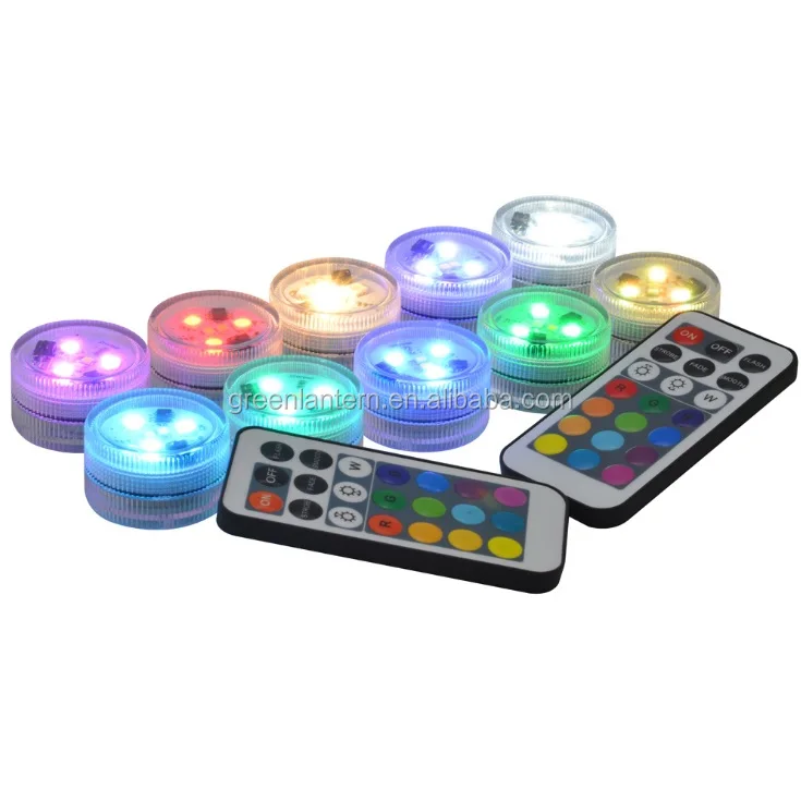 RGBWW 5LEDs Battery Operated Remote Control 5Colors Waterproof 10 Submersible LED Sets Party Bar Pool Christmas Holiday Lights