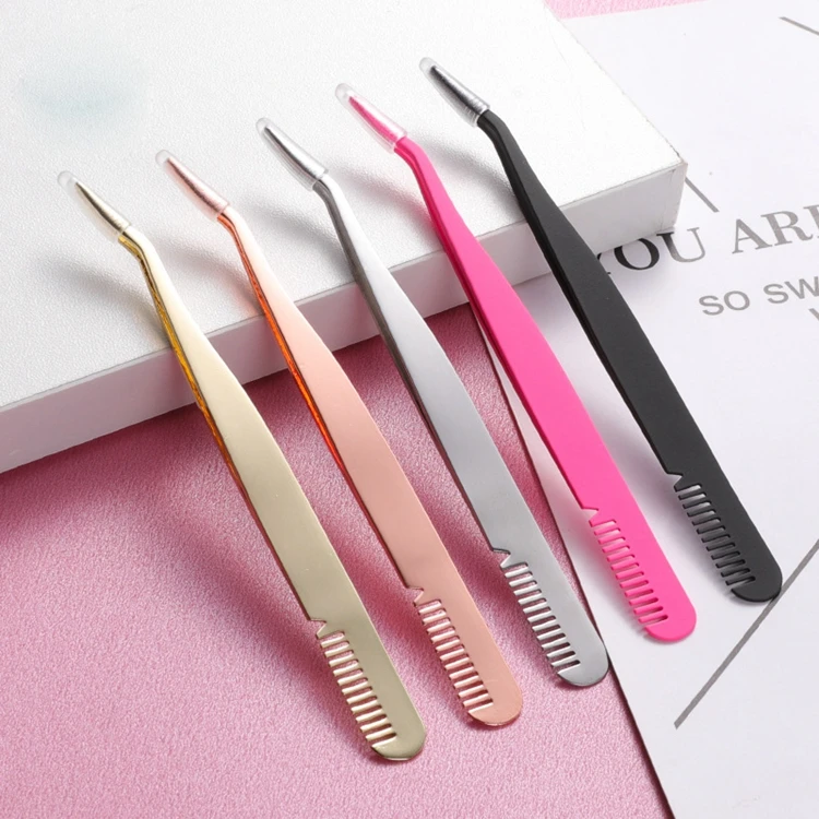 Premium Quality Stainless Steel Durable Multifunction Slant Tip Eyebrow Eyelash Tweezers with Comb 
Premium Quality Stainless Steel Durable Multifunction Slant Tip Eyebrow Eyelash Tweezers with Comb