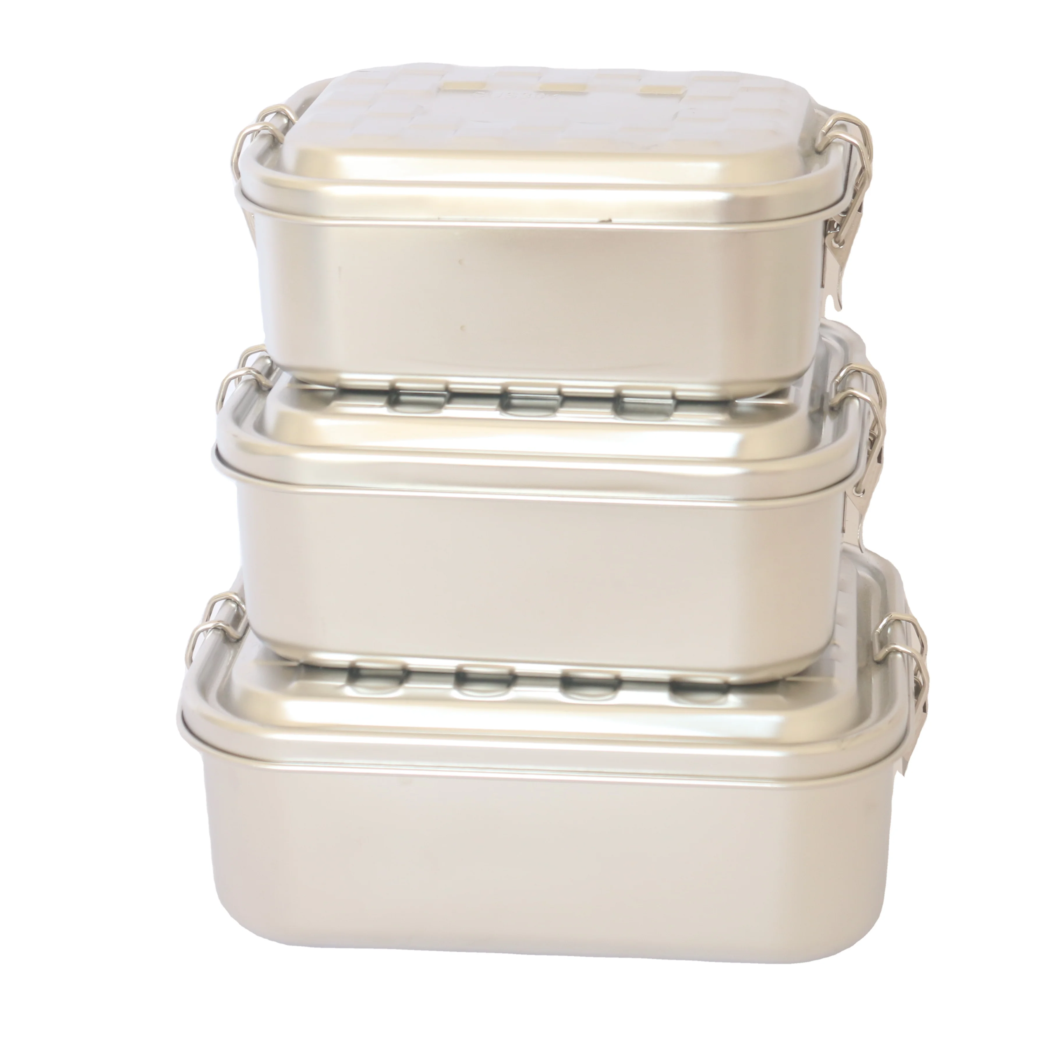 Checkered design 3 removable compartments silicone seal stainless steel 304 eletric Lunch box with lock clips for student, Silver
Checkered design 3 removable compartments silicone seal stainless steel 304 eletric Lunch box with lock clips for student, Silver