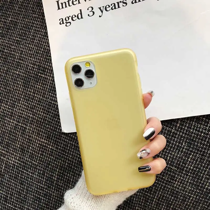 Ultra Thin Soft Silicone TPU Phone Case for iPhone 11 Pro Max Back Cover for iPhone 11, 5 colors