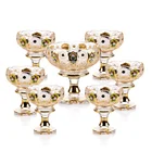 High quality 7pcs golden dinner bowl set ice cream bowl set with foot