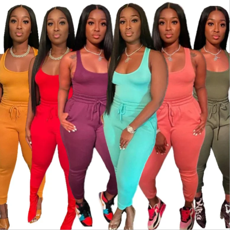 Women Summer Casual Two Piece Outfit Sexy Sleeveless Tank Top Long Pants And Short Pants Tracksuit Joggers Sets With Drawstring
Women Summer Casual Two Piece Outfit Sexy Sleeveless Tank Top Long Pants And Short Pants Tracksuit Joggers Sets With Drawstring