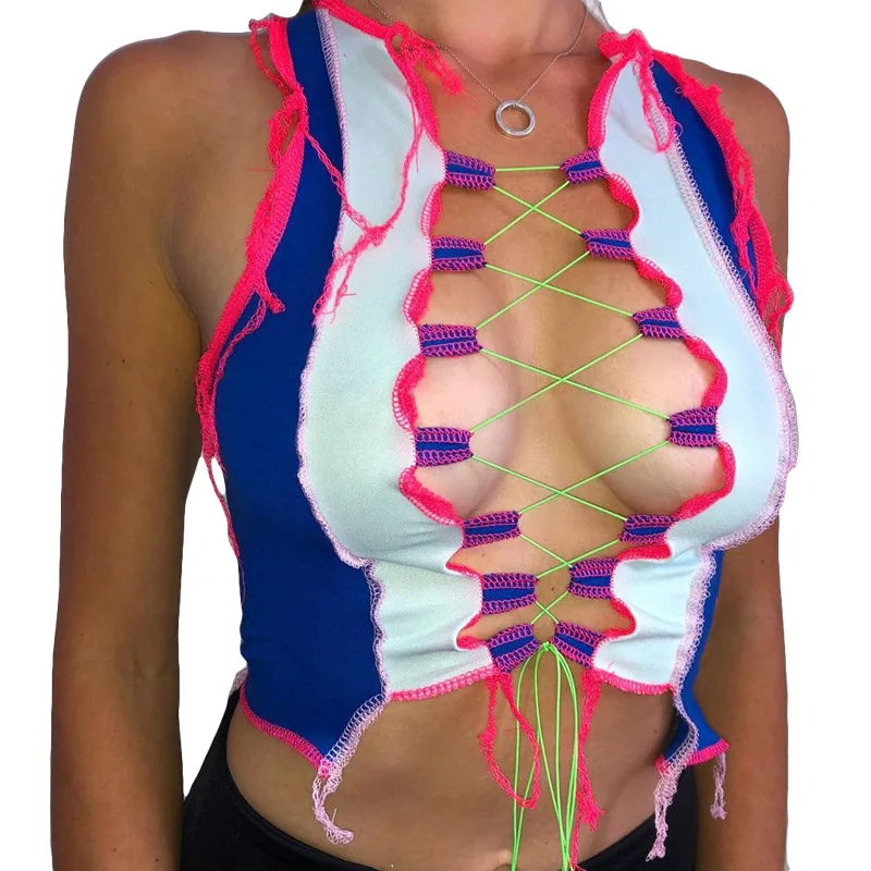 Yingchao Fashion 2020 New Arrivals Sexy Irregularity Tight Patchwork Vest Contrast Color Hollow Out Bandage Tops Shirt for Women
Yingchao Fashion 2020 New Arrivals Sexy Irregularity Tight Patchwork Vest Contrast Color Hollow Out Bandage Tops Shirt for Women