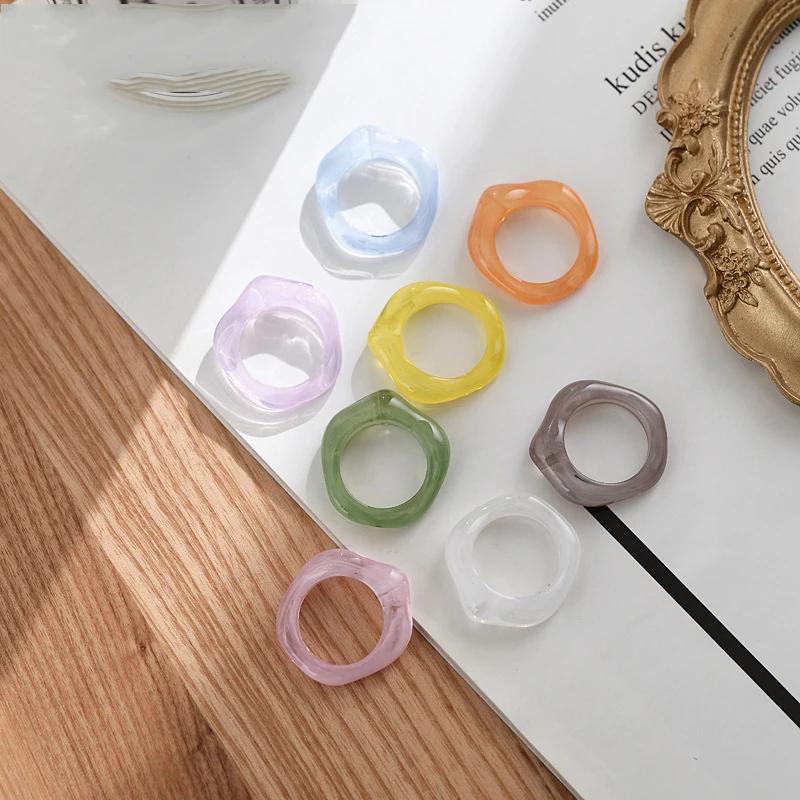 OUYE 2021 clear plastic ring for women Simple colorful Resin Ring Jewelry Wholesale acrylic jewelry irregular rings
OUYE 2021 clear plastic ring for women Simple colorful Resin Ring Jewelry Wholesale acrylic jewelry irregular rings