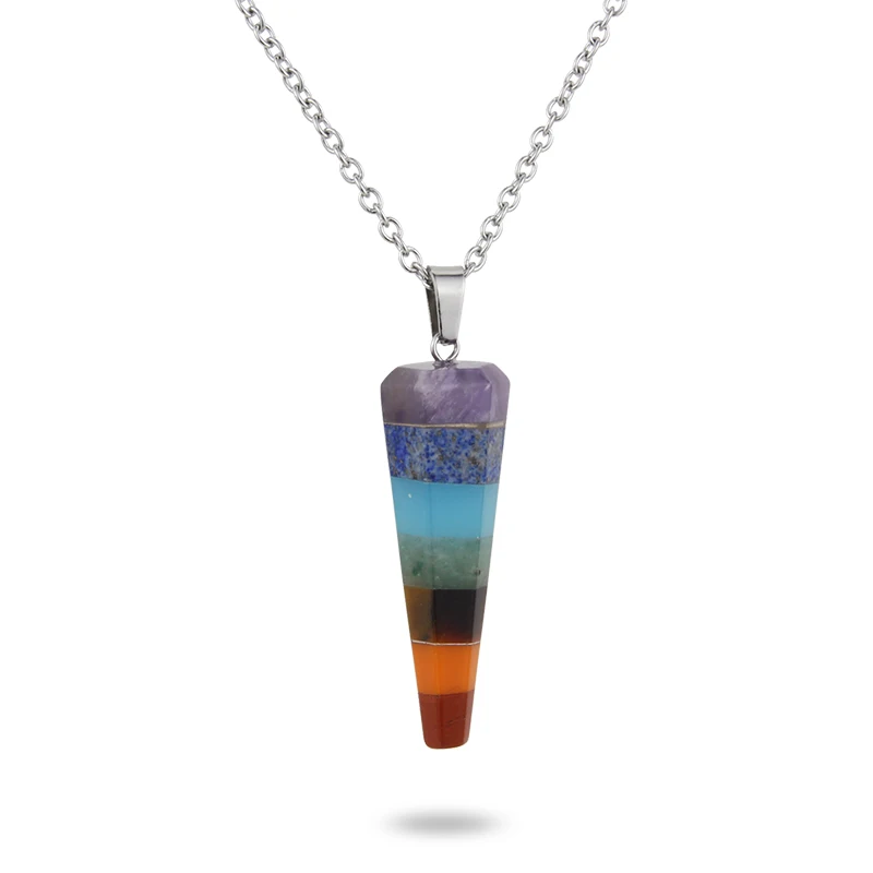 Fashion Jewelry Colorful Chakra Stone Crystal Hexagonal Pendant Stainless Steel Chain Necklace
Fashion Jewelry Colorful Chakra Stone Crystal Hexagonal Pendant Stainless Steel Chain Necklace