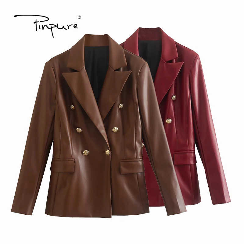 R31083S Women 2023 Solid Faux Leather Blazer Female Long Sleeve Elegant Jacket Ladies Thick Blazer Suits Double breasted Blazers
R31083S Women 2023 Solid Faux Leather Blazer Female Long Sleeve Elegant Jacket Ladies Thick Blazer Suits Double breasted Blazers