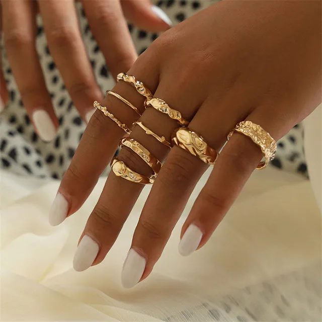 Fashion Vintage Gothic Metal Knuckle Rings Set Irregular Geometric Ring Set for Women, Gold
Fashion Vintage Gothic Metal Knuckle Rings Set Irregular Geometric Ring Set for Women, Gold