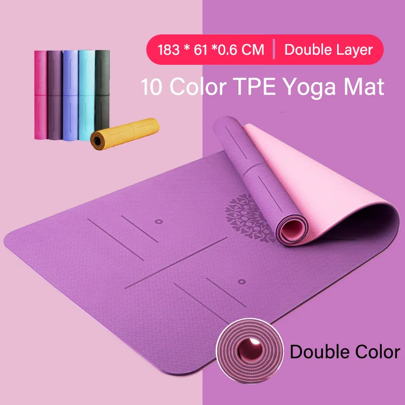 TPE 6mm Double Sided Non-Slip Sport Carpet Pad With Position Line For Fitness Gymnastics and Pilates Woman Yoga Mat
TPE 6mm Double Sided Non-Slip Sport Carpet Pad With Position Line For Fitness Gymnastics and Pilates Woman Yoga Mat