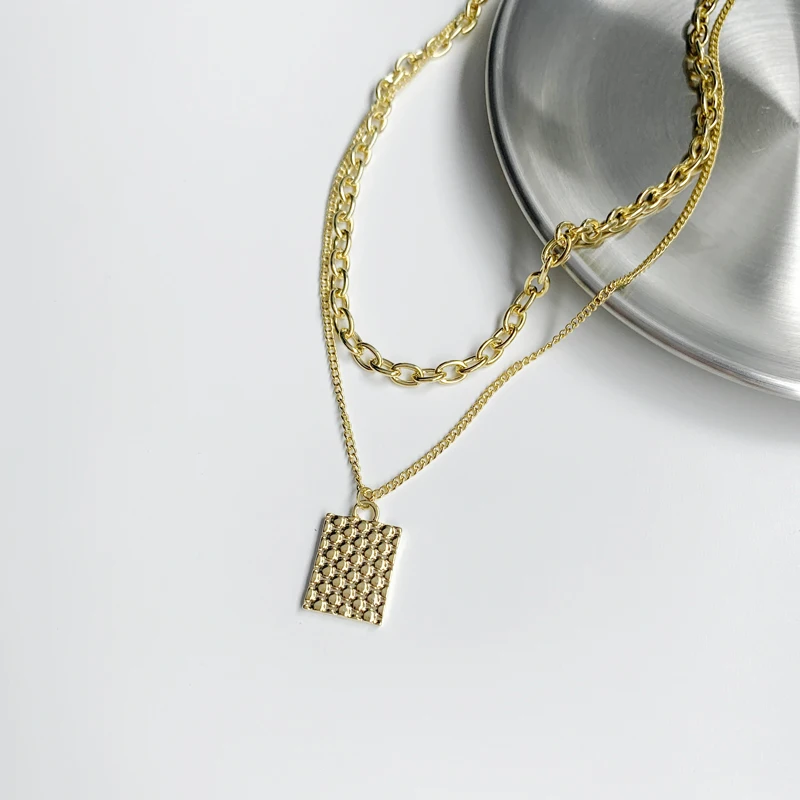 Vershal D-43 New Arrival 18k Gold Plated Ins Fashion Layers Chain Square Pendant Necklace Jewelry
Vershal D-43 New Arrival 18k Gold Plated Ins Fashion Layers Chain Square Pendant Necklace Jewelry