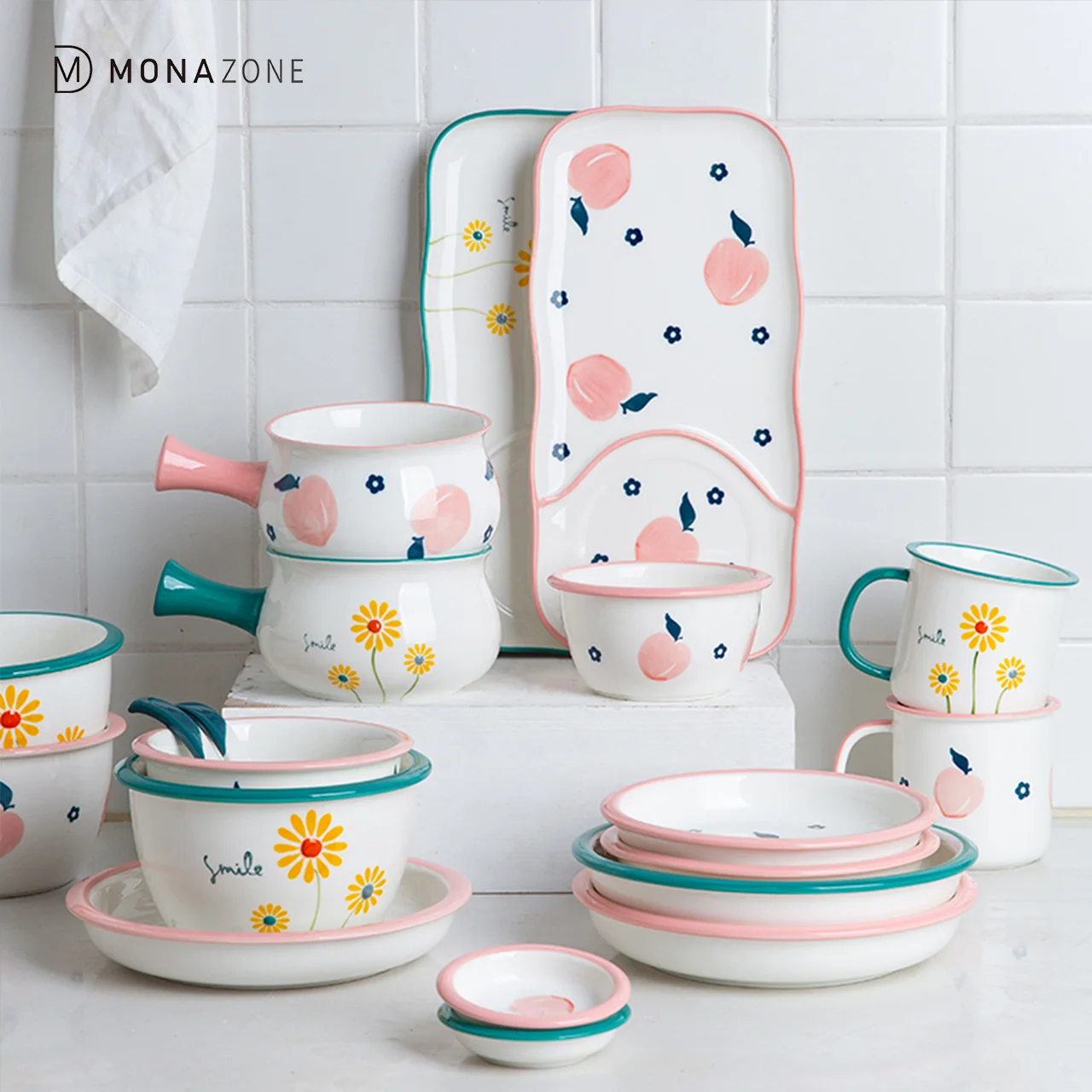 MONAZONE Japan Style Ceramic Daisy Cherry Pattern Soup Bowl Salad Dessert Dinner Plate Dinnerware Sets
MONAZONE Japan Style Ceramic Daisy Cherry Pattern Soup Bowl Salad Dessert Dinner Plate Dinnerware Sets