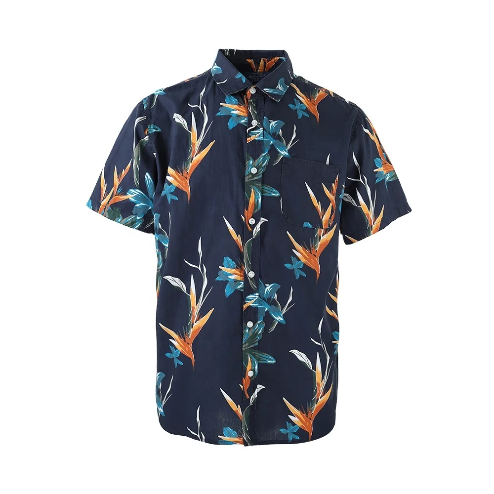 Hawaii style printing 100% cotton comfortable mens wear beach custom shirt 
Hawaii style printing 100% cotton comfortable mens wear beach custom shirt