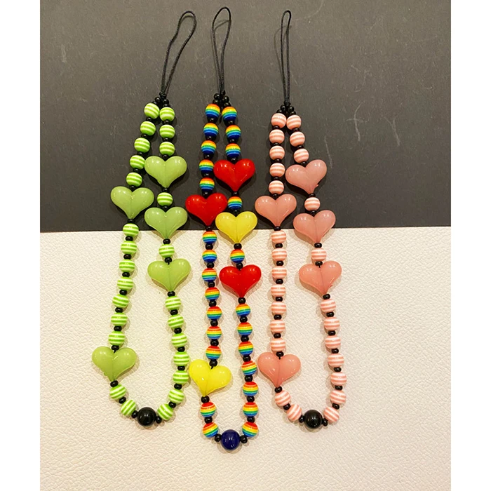 3 Designs Colorful Beaded Love Heart Acrylic Phone Chain Strap Beads Phone Accessories Cute Handmade Minimalist Bohemian Jewelry
3 Designs Colorful Beaded Love Heart Acrylic Phone Chain Strap Beads Phone Accessories Cute Handmade Minimalist Bohemian Jewelry