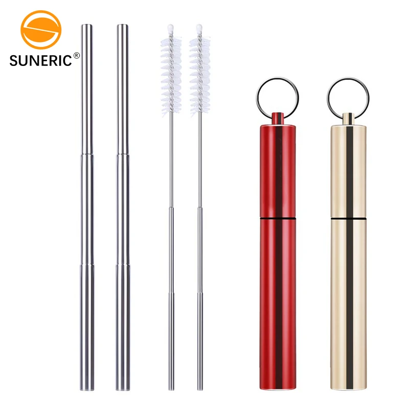 Reusable telescopic drinking straws stainless steel foldable wholesale metal collapsible straw, Silver/gold/red/blue
Reusable telescopic drinking straws stainless steel foldable wholesale metal collapsible straw, Silver/gold/red/blue