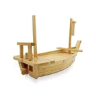 Unique new design boat plate sailing ship shape natural wood sushi tray large