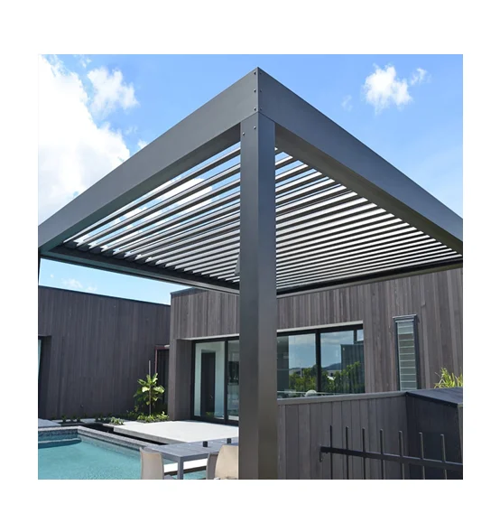 

Bioclimatic Pergola For Sunshade Terrace Louvered Roof Garden Arches Gazebo Outdoor Louvre Awnings Motorized Louvred Aluminium, Any color for your choice