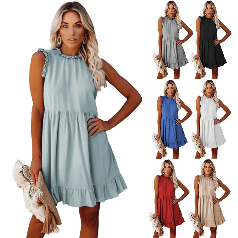 Oversize loose dress European and American women's new style hot sale real shot comfortable casual ruffled waist dress
Oversize loose dress European and American women's new style hot sale real shot comfortable casual ruffled waist dress