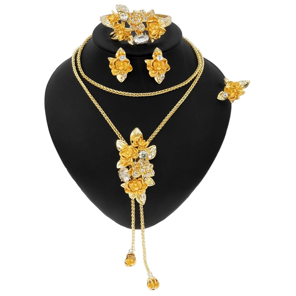 Flower Pendant Chain Link Jewelry Set Wholesale Fashionable Jewelry Set Gold Plated Jewelry Sets For Ladies
Flower Pendant Chain Link Jewelry Set Wholesale Fashionable Jewelry Set Gold Plated Jewelry Sets For Ladies