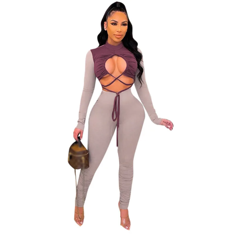 Long Sleeve Cut Out Lace Up Lady One Piece Pleated Pant Jumpsuit Sexy Open Cup Bodycon Playsuits
Long Sleeve Cut Out Lace Up Lady One Piece Pleated Pant Jumpsuit Sexy Open Cup Bodycon Playsuits