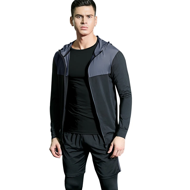 Men's Running Fitness Gym Long Sleeve T shirts Jacket leggings and shorts Four Pieces Suit Quick Dry sport clothes, Customized colors
Men's Running Fitness Gym Long Sleeve T shirts Jacket leggings and shorts Four Pieces Suit Quick Dry sport clothes, Customized colors