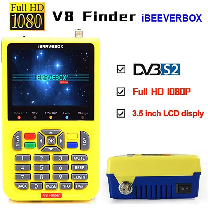 iBRAVEBOX DVB S2 V8 Satellite Finder Meter FTA h.264 1080P HD Star Finder Support LED Display Directly