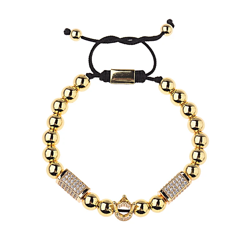 XuQian Wholesale Micro-Zircon Crown 8mm Bead Retractable Braided Leather Rope Bracelet, Customized color
XuQian Wholesale Micro-Zircon Crown 8mm Bead Retractable Braided Leather Rope Bracelet, Customized color