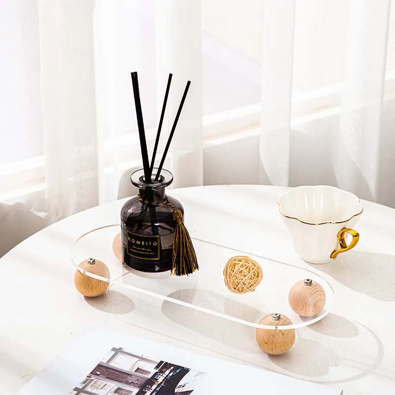 Creative Clear Acrylic Serving Tray Acrylic Display Tray With Wooden Ball Base Home Decoration Display
Creative Clear Acrylic Serving Tray Acrylic Display Tray With Wooden Ball Base Home Decoration Display