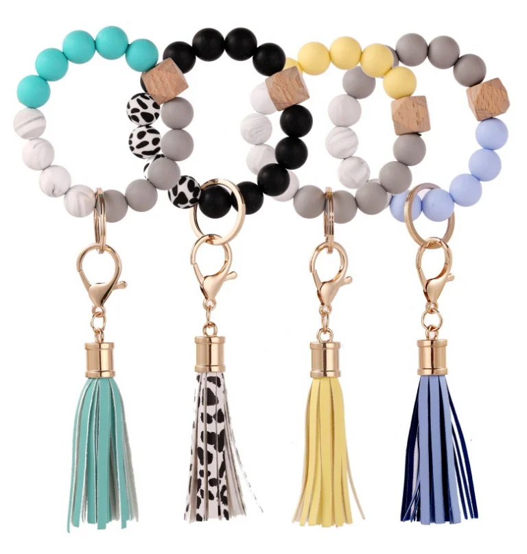 Fashion Accessories silicone beaded Keyring glitter Bracelet bangle keychain wallet, Multi-colors
Fashion Accessories silicone beaded Keyring glitter Bracelet bangle keychain wallet, Multi-colors