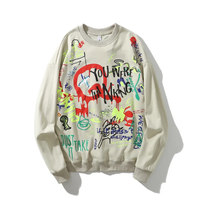 2021 High Street Graffiti Printing Man Hoodies Without Hooded Round Neck Pullover Unisex Sweatshirt, Customized color
2021 High Street Graffiti Printing Man Hoodies Without Hooded Round Neck Pullover Unisex Sweatshirt, Customized color