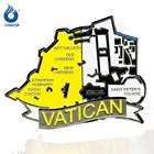 New Fridge Magnet Metal Vatican Map Tourist Travel Souvenir Gift