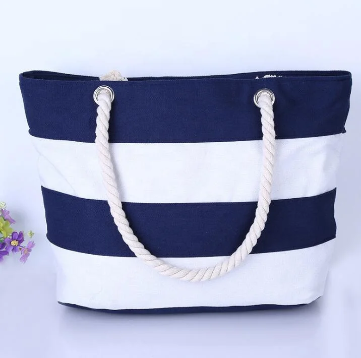 Large Canvas Striped Beach Bag Top Zipper Closure Tote Shoulder Bag For Gym Beach Travel, 6colors
Large Canvas Striped Beach Bag Top Zipper Closure Tote Shoulder Bag For Gym Beach Travel, 6colors