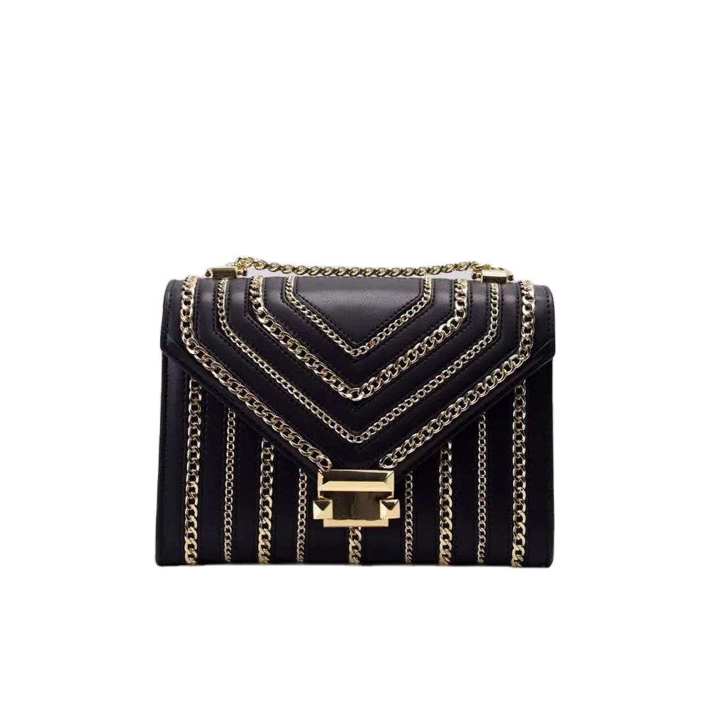 Genuine leather leather contrast color lock retro chain handbags shoulder hand bag with decoration, Multi
Genuine leather leather contrast color lock retro chain handbags shoulder hand bag with decoration, Multi