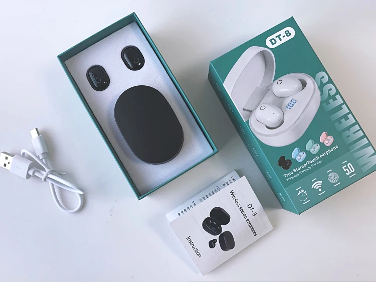 DT-8 TWS Wireless Bluetooth Earphone LED Display Touch TWS Wireless Headphone with Power Bank Headset with Mic Bluetooth 5.0 - ANKUX.COM