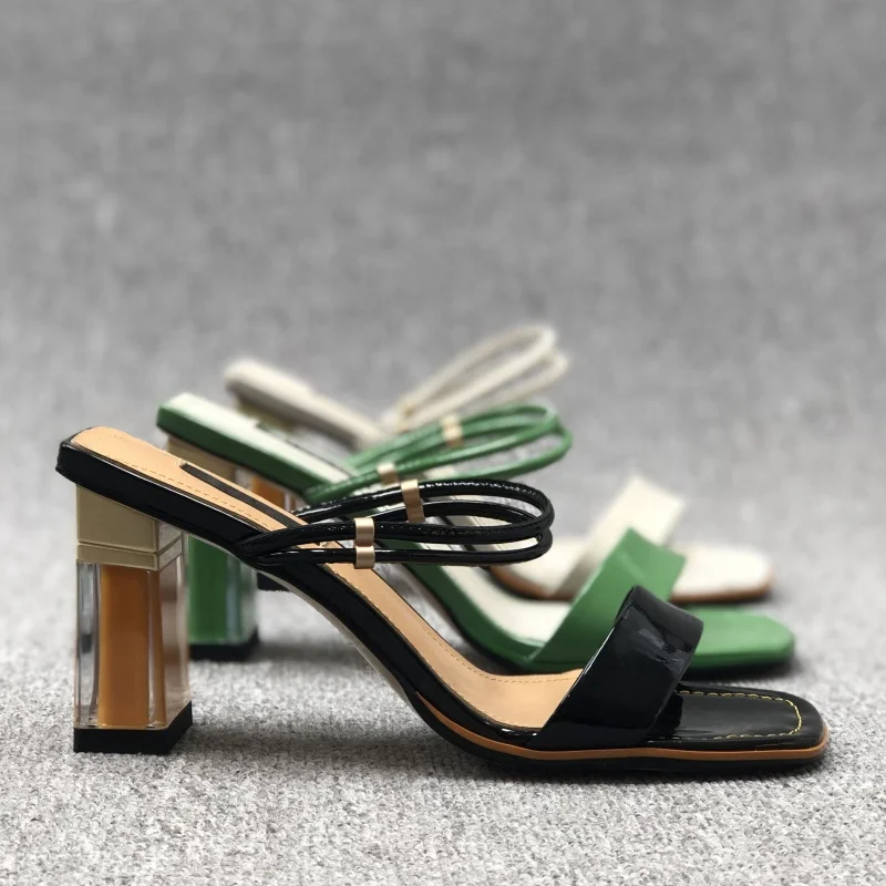 Patent leather european style square heel open toe sandals for women and ladies 2020
Patent leather european style square heel open toe sandals for women and ladies 2020