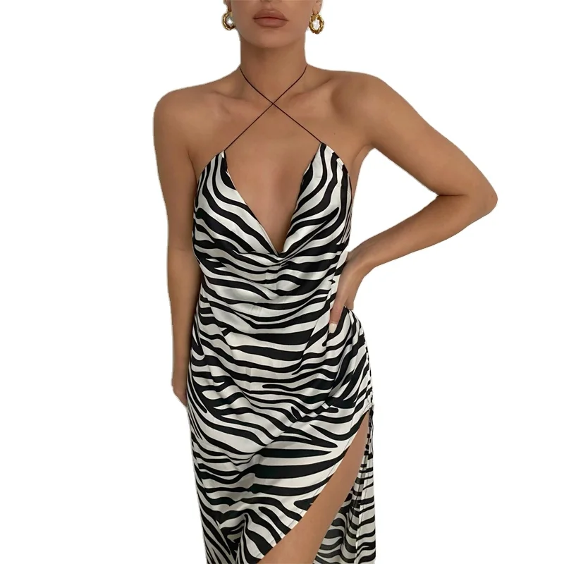 LEX Elegant Women Sexy Sleeveless Slit Side Summer Backless Club Evening Party Fashion Zebra Pattern Print Dress, White&black blocking
LEX Elegant Women Sexy Sleeveless Slit Side Summer Backless Club Evening Party Fashion Zebra Pattern Print Dress, White&black blocking
