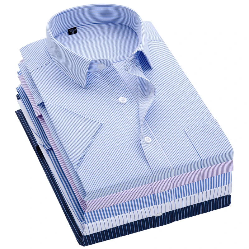 Wholesale Custom Summer Men Short Sleeve Shirts Striped Business Office Shirts Mens Shirts
Wholesale Custom Summer Men Short Sleeve Shirts Striped Business Office Shirts Mens Shirts
