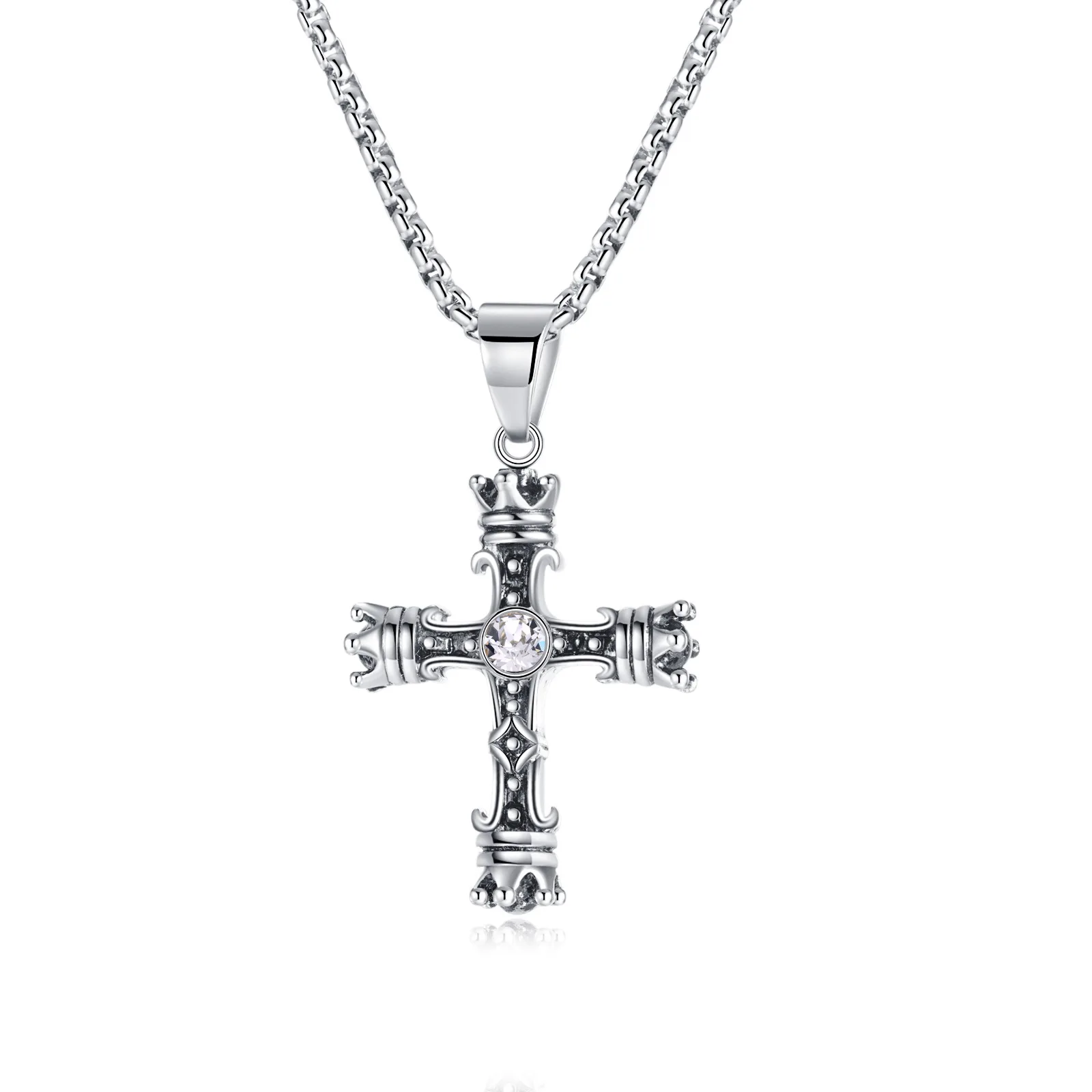 Hip hop jewelry stainless steel cross with crown pendant necklace men
Hip hop jewelry stainless steel cross with crown pendant necklace men