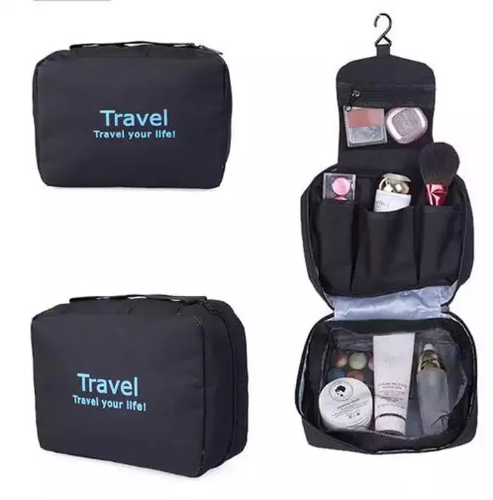 Hot Sale amazon new Hanging Travel Toiletry storage bag travel makeup organizer bag
