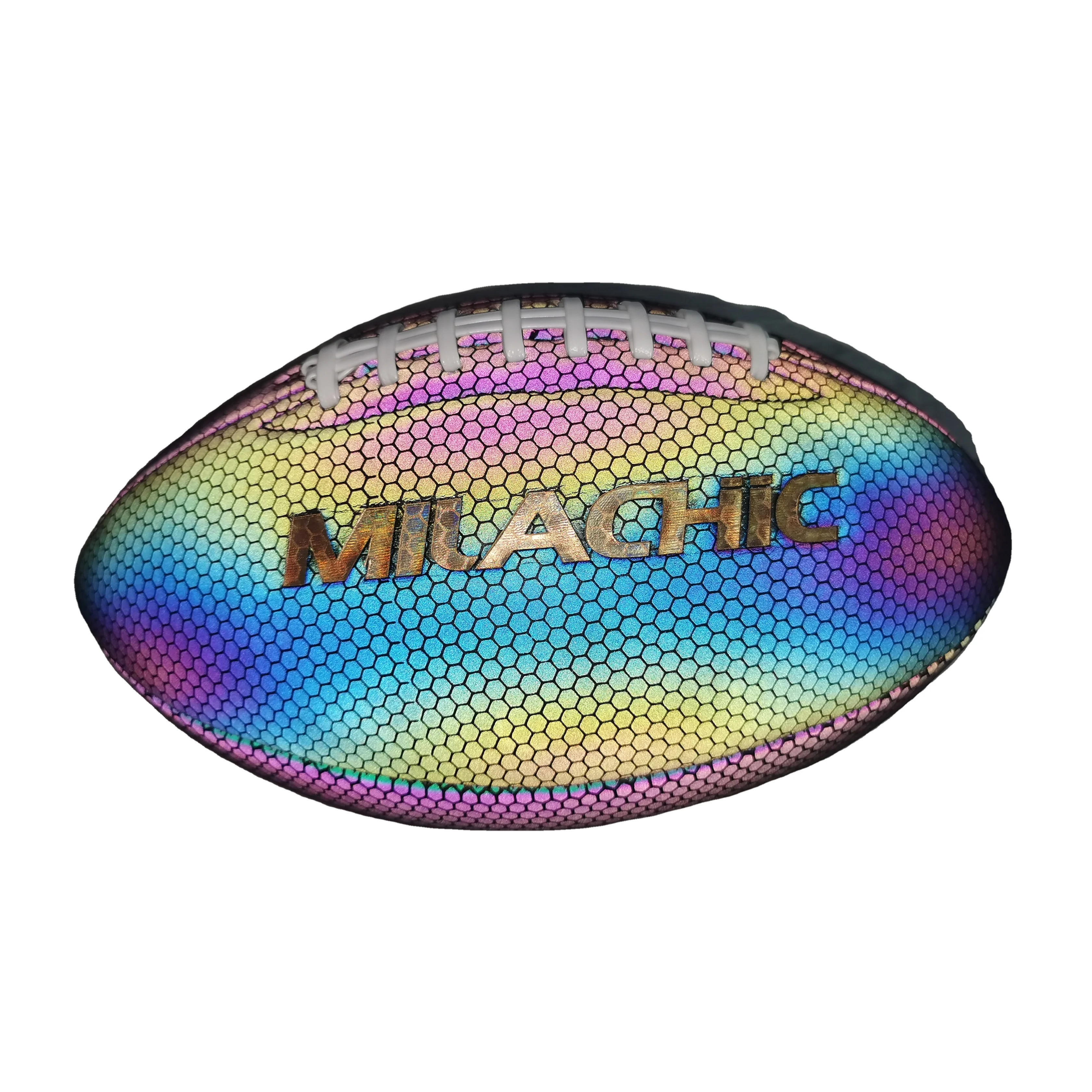 Holographic Glowing Reflective American Football rugby wholesale price from original factory
Holographic Glowing Reflective American Football rugby wholesale price from original factory