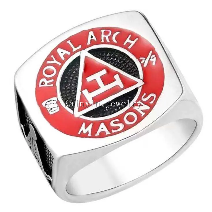 New triangle red Masonic men's stainless steel ring personalized retro style jewelry
New triangle red Masonic men's stainless steel ring personalized retro style jewelry
