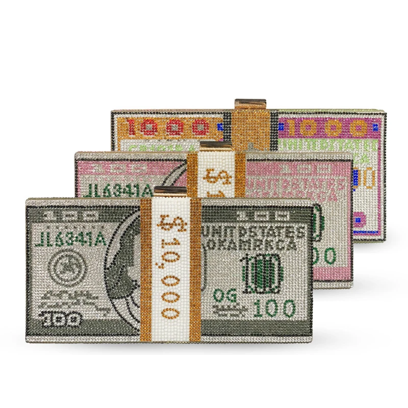 2021 New Arrival Women Evening Handbag Trendy US Dollar Pattern Clutch Money Purse Sparkly Rhinestone Bling Wallet, 2 colors
2021 New Arrival Women Evening Handbag Trendy US Dollar Pattern Clutch Money Purse Sparkly Rhinestone Bling Wallet, 2 colors
