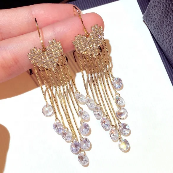 New Tassel Earrings Long Earrings Women Super Flashing Rhinestone Heart Hanging Dangle Earrings Women
New Tassel Earrings Long Earrings Women Super Flashing Rhinestone Heart Hanging Dangle Earrings Women