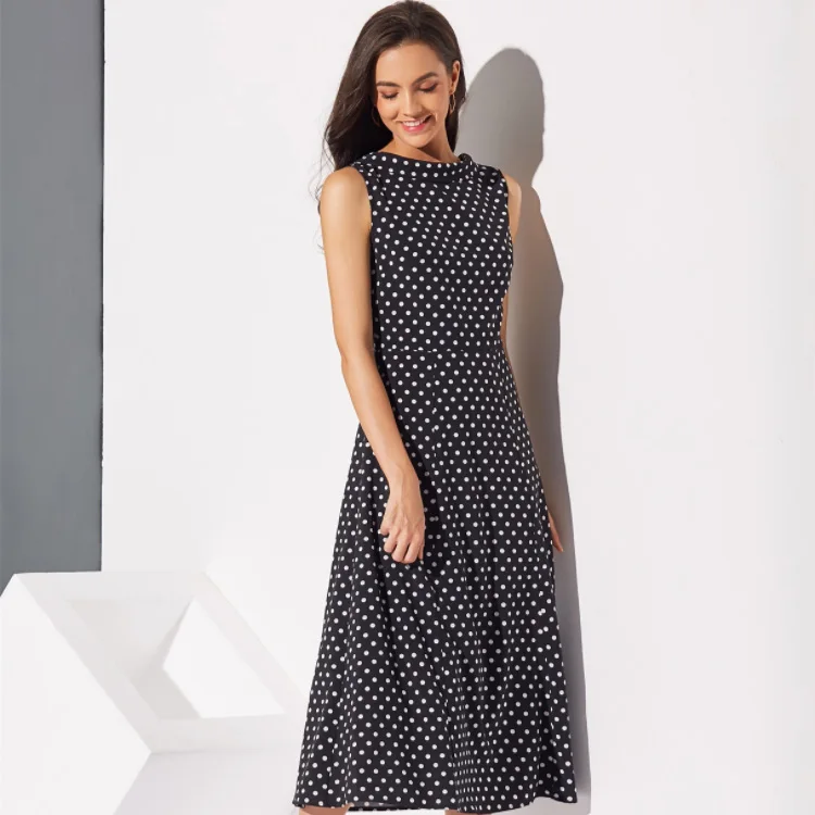 2019 New summer Hot sale Women Retro style Long skirt printing Dot sleeveless Sexy Vacation tourism Ladies dress, Picture color
2019 New summer Hot sale Women Retro style Long skirt printing Dot sleeveless Sexy Vacation tourism Ladies dress, Picture color