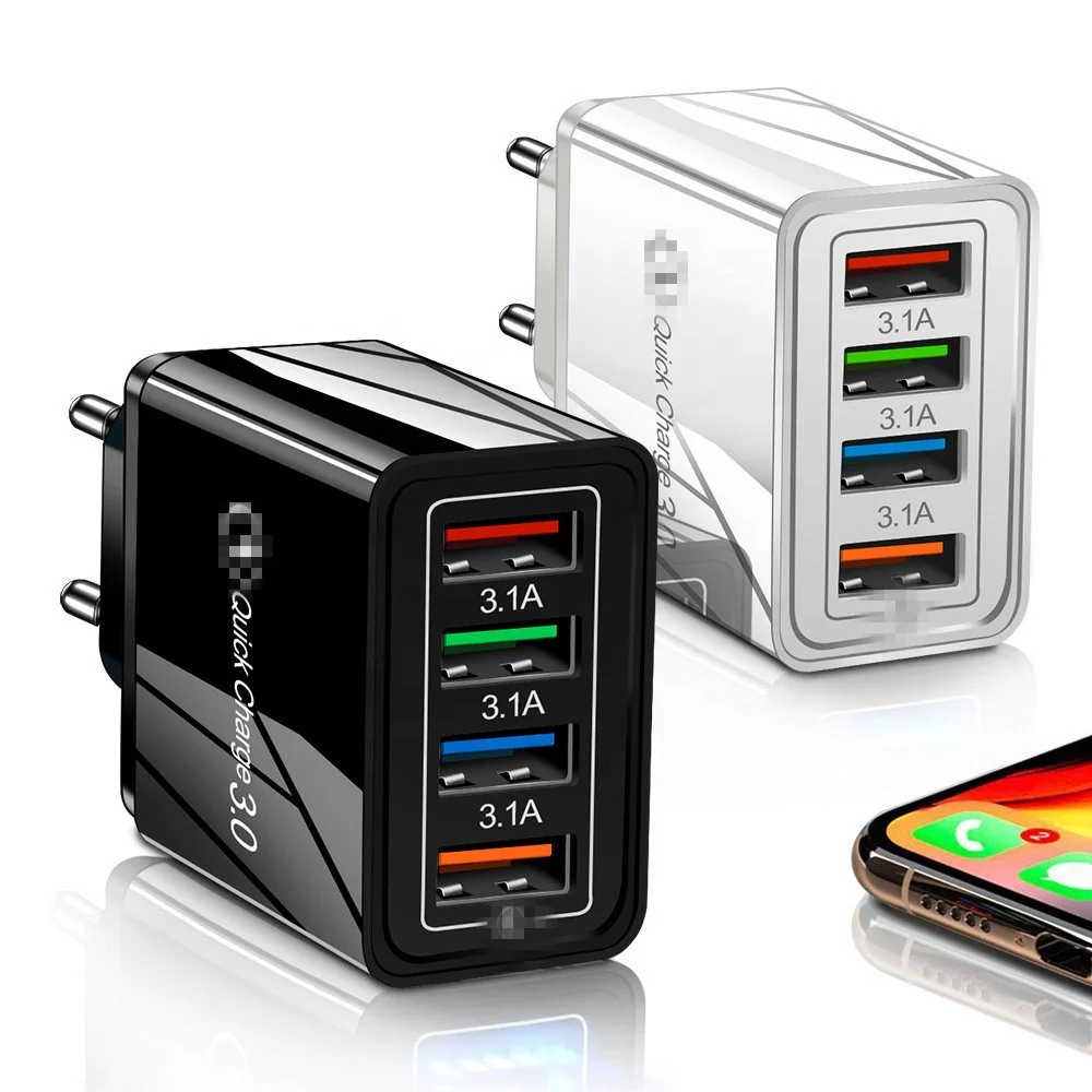 Universial mini Quick Charge 4 Ports USB 3.0 Fast Charging Mobile Phone Wall Charger adapter For iPhone 11 12 pro for samsung, White black
Universial mini Quick Charge 4 Ports USB 3.0 Fast Charging Mobile Phone Wall Charger adapter For iPhone 11 12 pro for samsung, White black