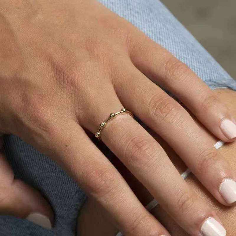 High End 18K PVD Gold Plated Bead Dainty Rings Stainless Steel Rings for Women Trendy Jewelry
High End 18K PVD Gold Plated Bead Dainty Rings Stainless Steel Rings for Women Trendy Jewelry