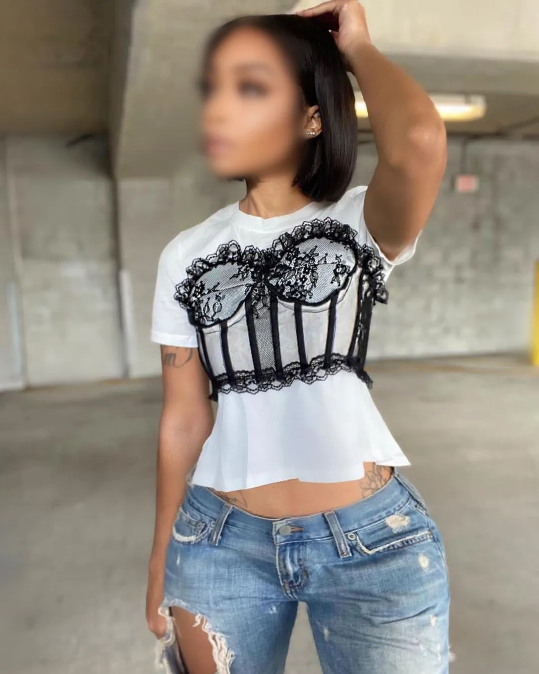 Best Seller Wholesal Fashion Luxury Patchwork Good Quality Sexy Short Sleeve Summer Shirt White Shirt With Lace Women'S T-Shirts
Best Seller Wholesal Fashion Luxury Patchwork Good Quality Sexy Short Sleeve Summer Shirt White Shirt With Lace Women'S T-Shirts