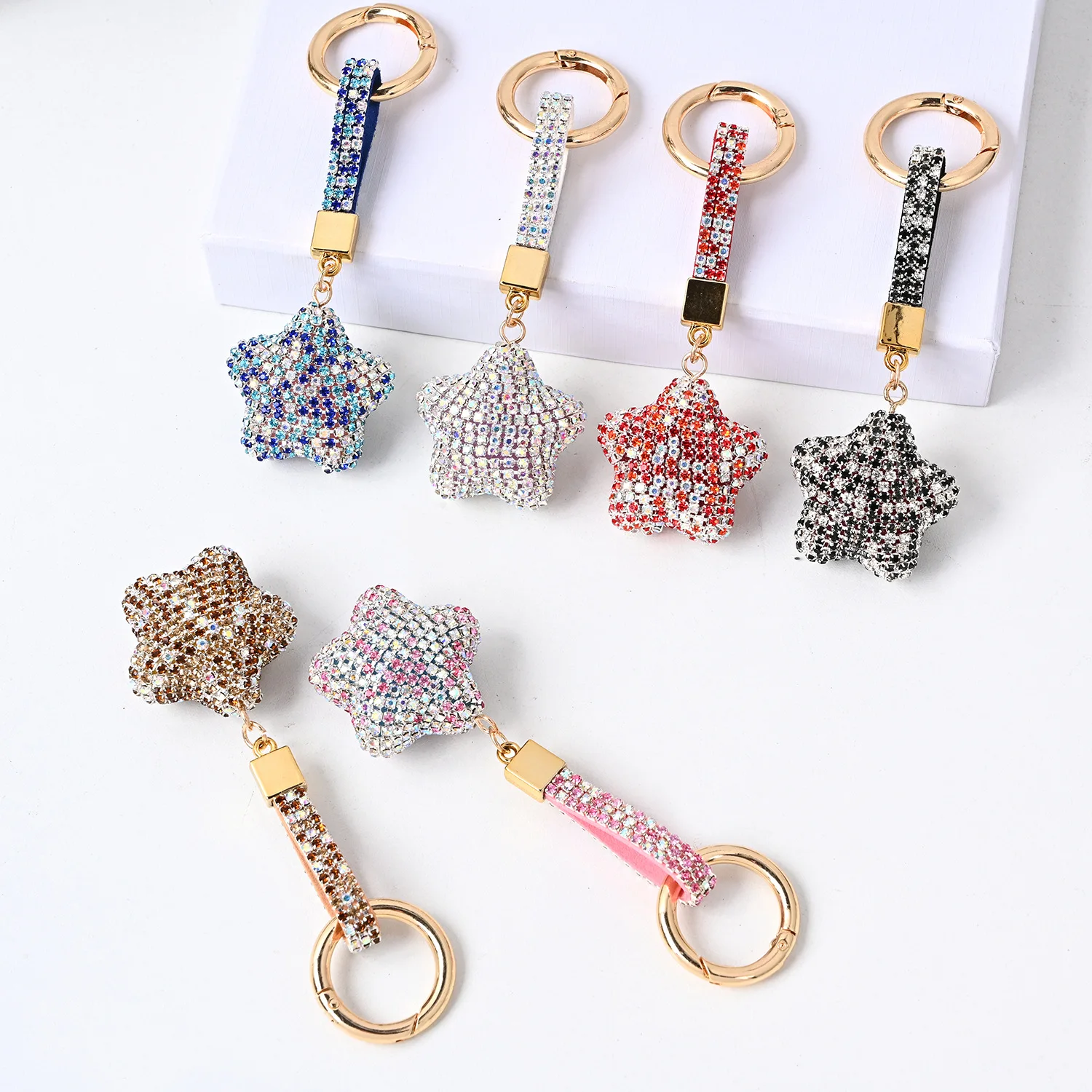 New Arrival Full Diamond Star Shape Pendant Key Chain Fashion Zircon Crystal Car Schoolbag Keychain for Girl
New Arrival Full Diamond Star Shape Pendant Key Chain Fashion Zircon Crystal Car Schoolbag Keychain for Girl