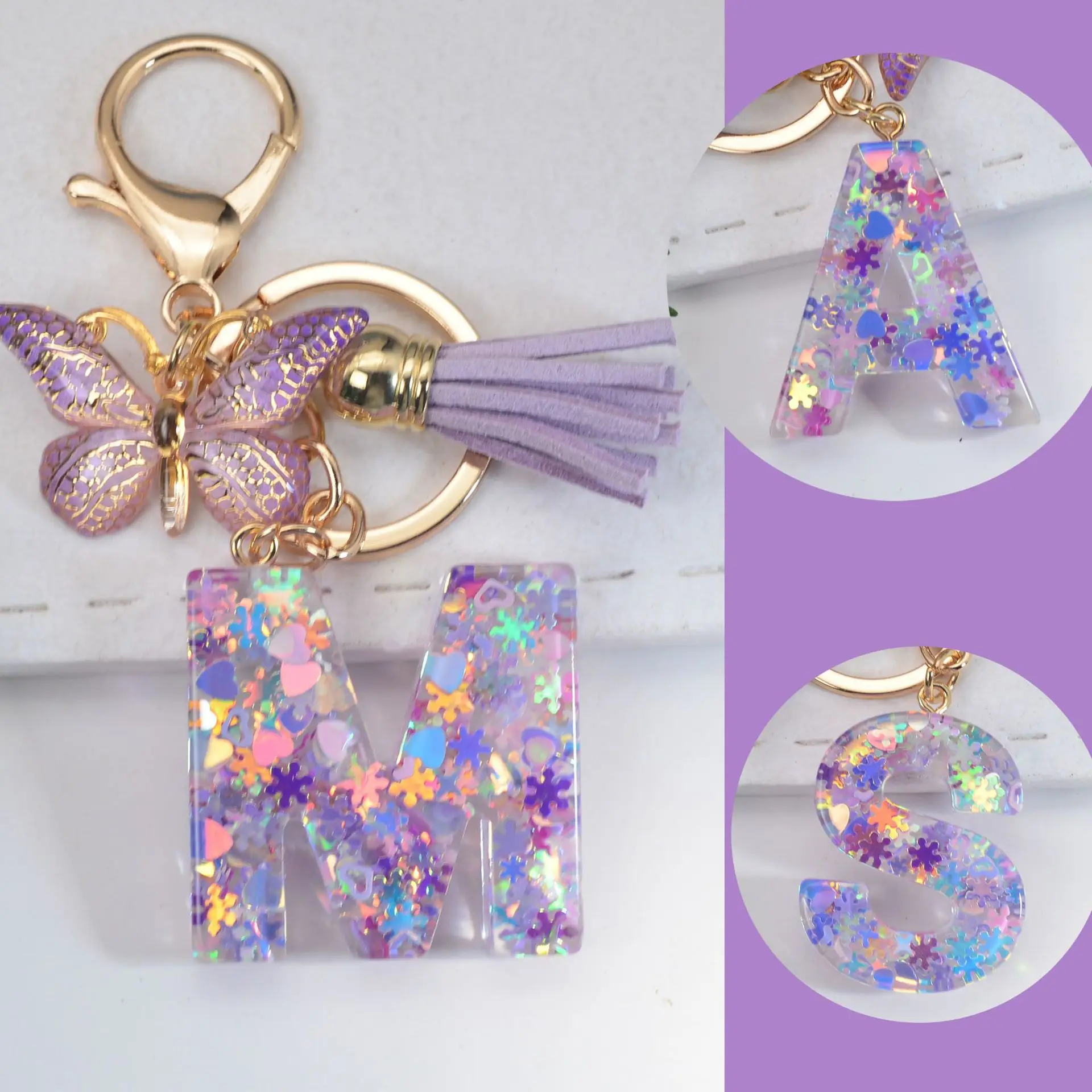 Fashion Alphabet Initial Letter Keychain Tassel Butterfly Pendant Key Ring for Purse Handbags Women Girl
Fashion Alphabet Initial Letter Keychain Tassel Butterfly Pendant Key Ring for Purse Handbags Women Girl
